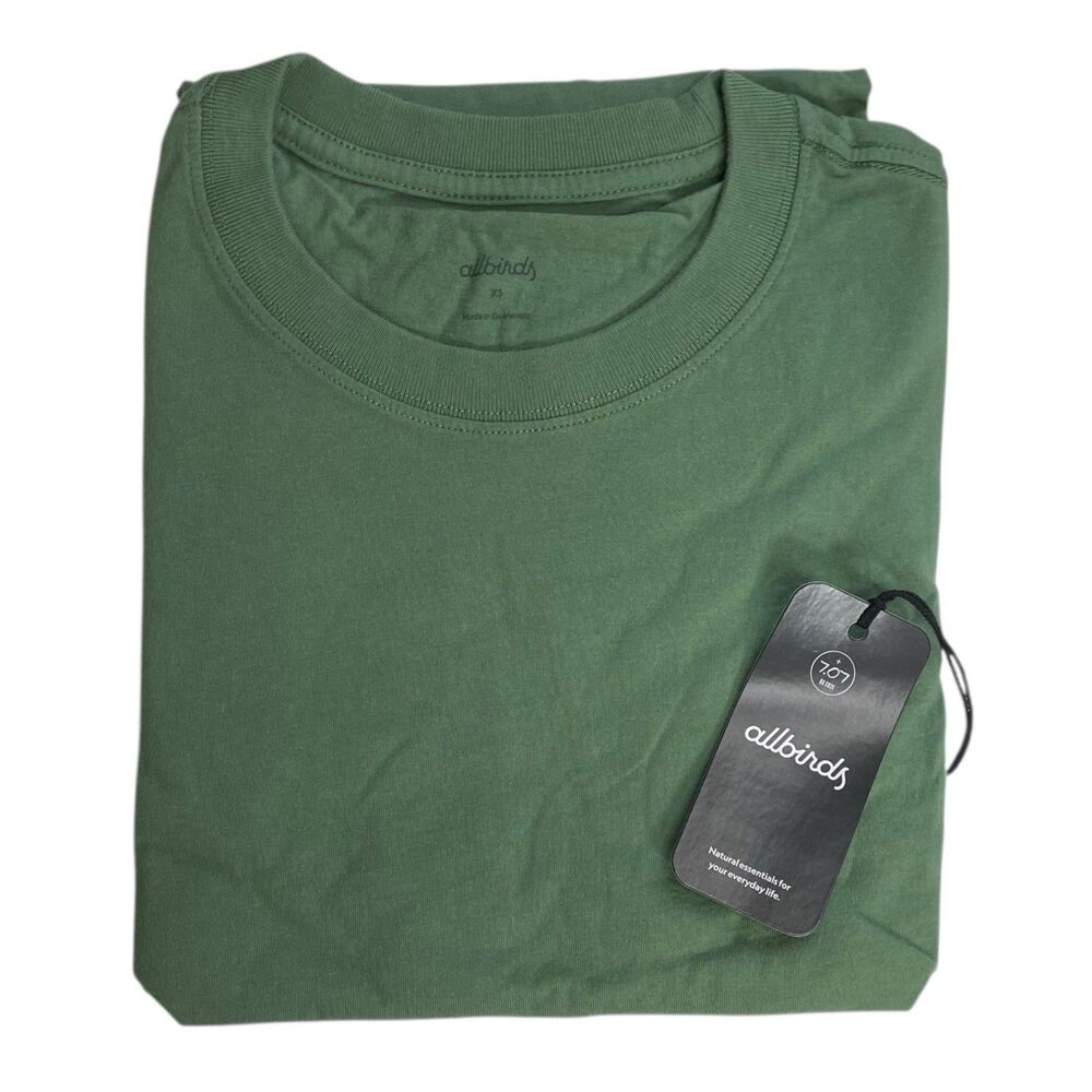 Allbirds T-Shirt Mens XS Green Organic Cotton Short Sleeve Allgood Tee Soft NWT